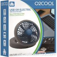 O2COOL 5" Portable USB or Electric Fan, Blue/Gray   