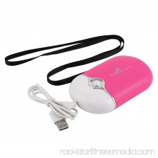 Portable Hand-held Rechargeable Quiet w USB Cable Hand Rope Mini Fan Air Conditioner Fuchsia