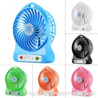 Portable Rechargeable LED Fan Air Cooler Mini Operated Desk USB Charging 3 Mode Speed Regulation LED Lighting Function   