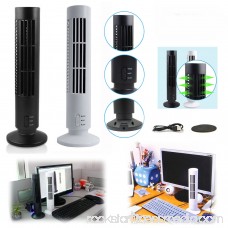 Portable USB Vertical Bladeless Fan, Mini Air Condition Fan Desk Cooling Tower Fan for Home/Office White