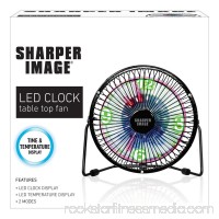 Sharper Image LED Clock Table Top Fan - USB   566958105