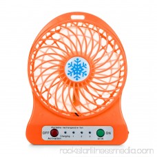 Womail® Portable Rechargeable LED Light Fan Air Cooler Mini Desk USB 18650 Battery Fan