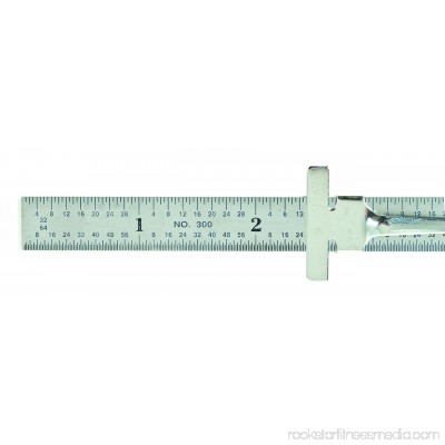 General Ultra-fine Markings Polished Ruler - 6 Length 0.5 Width - 1/32, 1/64 Graduations - Metric, Imperial Measuring System - Stainless Steel - 1 Each - Stainless Steel (gti-3001)