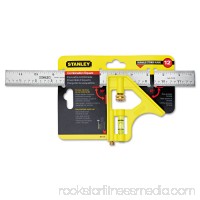 Stanley Tools Combination Square, Steel, 12", Yellow/Chrome   563395069