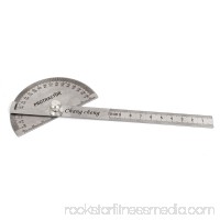 Students Stainless Steel Round Head Rotary Protractor Angle Ruler Measuring Tool   