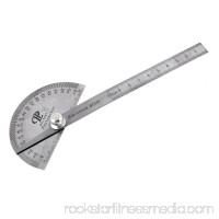 Unique Bargains Stainless Steel 180 Degree Angle Measuring Rotatable Protractor Ruler   