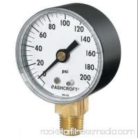 ASHCROFT 1005PH Gauge,Pressure,0 to 300 psi,Lower,ABS