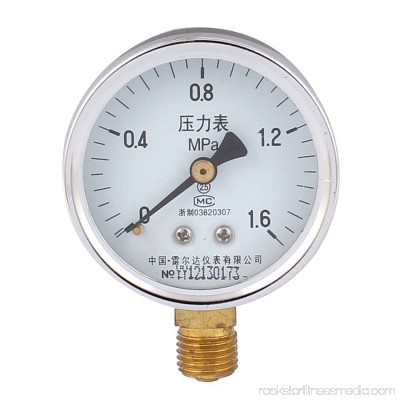 Round Dial Male Thread Pneumatic 0-1.6Mpa Pressure Gauge Measure Tool