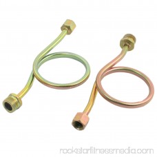 Unique Bargains 2 x Copper Tone Hex Threaded Coiled Pipe Pressure Gauge Syphon Tubes Connectors