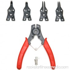 Biltek 4 in 1 Snap Ring Pliers Plier Set Circlip Combination Interchangeable Retaining Clip Tool Kits External + Internal Retaining Multiple Jaws