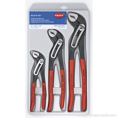 KNIPEX Tools 00 20 07 US1, Alligator Pliers 7, 10, and 12-Inch Set, 3-Piece 565412996