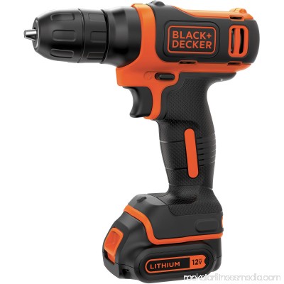 BLACK+DECKER 12-Volt MAX Lithium Ion Cordless Drill with 64-Piece Project Kit 556257910