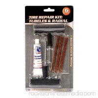6 Pc Tire Repair Kit Tubeless Flat Tire Patch Car Rasp Plugs Tool Rubber Cement   