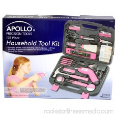 Apollo Tools Precision 135pc Household Tool Set, Pink 001110837