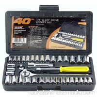 Great Neck Saw PS040 1/4" and 3/8" Drive Sockets Standard and Metric 40-Piece Set   552273600
