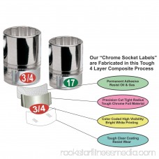 Steellabels - Chrome Socket Labels - Twin Pack - 120 tough chrome foil tool decals, great for mechanics & homeowners