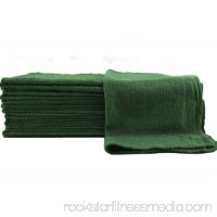 GHP 1000-Pcs 100% Cotton Pre-Shrunk 14"x14" Green Industrial Mechanics Rag Towels   