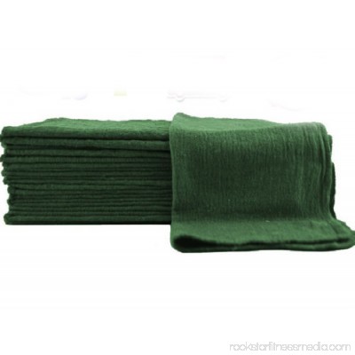 GHP 1000-Pcs 100% Cotton Pre-Shrunk 14x14 Green Industrial Mechanics Rag Towels