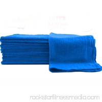 GHP 50-Pcs 100% Cotton Pre-Shrunk 13"x13" Blue Industrial Mechanics Shop Rag Towels   