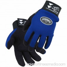 Black Stallion ToolHandz 99PLUS-BLUE Syn. Leather/Spandex Mechanic's Gloves, Large
