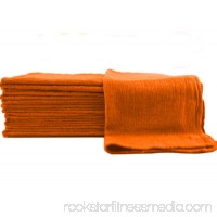 GHP 50-Pcs 100% Cotton Pre-Shrunk 13"x13" Orange Industrial Mechanics Shop Rag Towels   