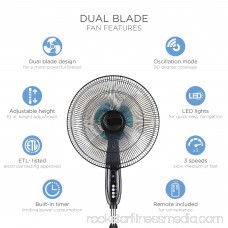 Best Choice Products Adjustable 16in Oscillating Pedestal Fan w/ Timer, Double Blades, Remote Control - Black