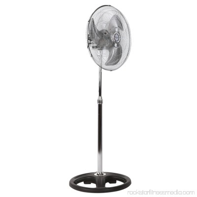Comfort Zone 18 Oscillating High Velocity Stand 3-Speed Fan, Model #CZHVP18EX, Black 552692629
