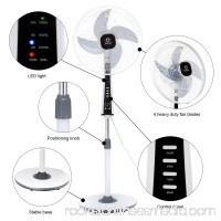 Costway 15'' Pedestal Fan Stand 4 Blades 3-Speed 3 Mode Height Adjustable Remote Control