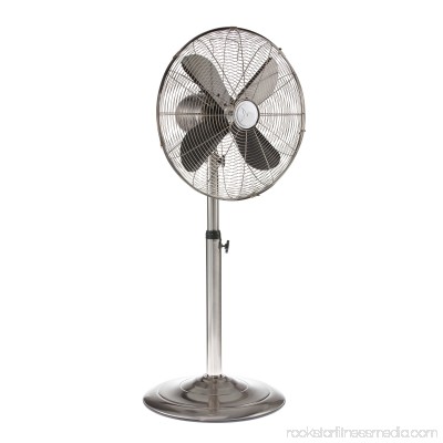 DecoBREEZE Pedestal Fan Adjustable Height 3-Speed Oscillating Fan, 16-Inch, Brushed Copper 566237134
