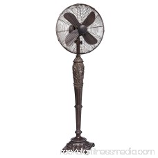 DecoBREEZE Pedestal Fan Adjustable Height 3-Speed Oscillating Fan, 16-Inch, Fleur De Lis 566235232