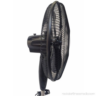 LavoHome Quiet 16 Black Standing Floor Fan with 3-Speed Oscillating Adjustable Height 556259715