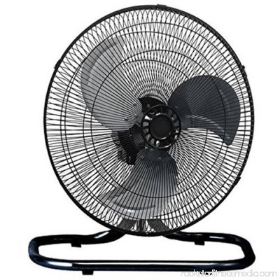 Premium Large High Velocity Industrial Floor Fan with 18 Floor Stand Mount and Oscillation, Cool Black and Silver 556259815