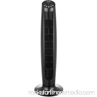 36 in. Oscillating Black Tower Fan with Remote Control   