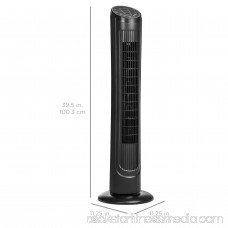 Best Choice Products 40in Quiet Oscillating Standing Floor Tower Fan w/ 3 Speeds, Timer, and Remote Control - Black