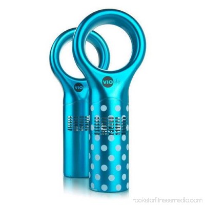 Breezee Portable Fan (2pk) - Light Blue / Light Blue Dots