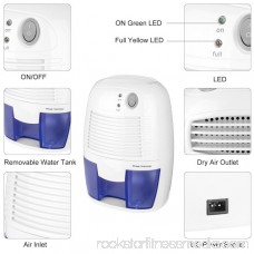 Dehumidifier Electric Mini Portable Air Dehumidifier for Home Intelligent Auto Off 570097925