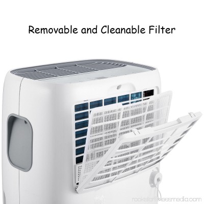 Goplus Portable 70 Pint Dehumidifier Humidity Control with Casters Washable Air Filter