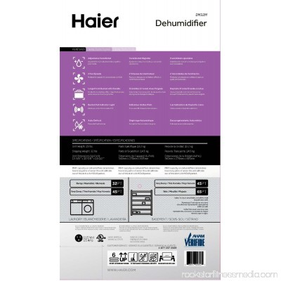 Haier 2-Speed Portable 32-Pint Mechanical Air Dehumidifier with Drain (2 Pack)