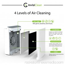 InvisiClean Aura HEPA Air Purifier for Allergies and Asthma, Smoke Odors, Large Rooms, Home, Pets, Mold, Dust - 4-in-1 System with UV, Ionizer, True HEPA, & Carbon